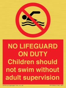 NO LIFEGUARD ON DUTY